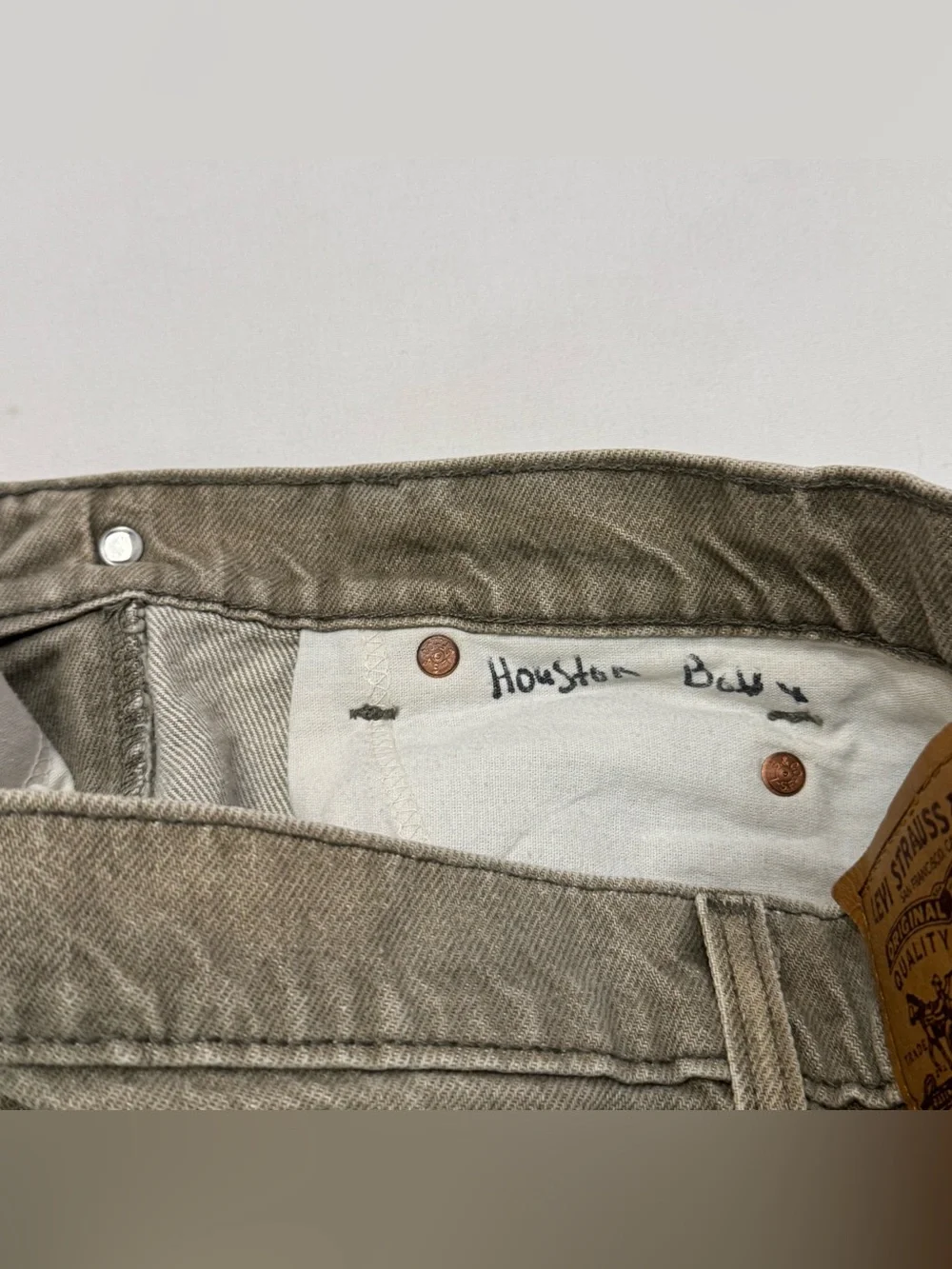 Vintage 70s Orange Tab Levi's 550 Relaxed Fit Taupe Denim Jeans Men's 32 x 30
